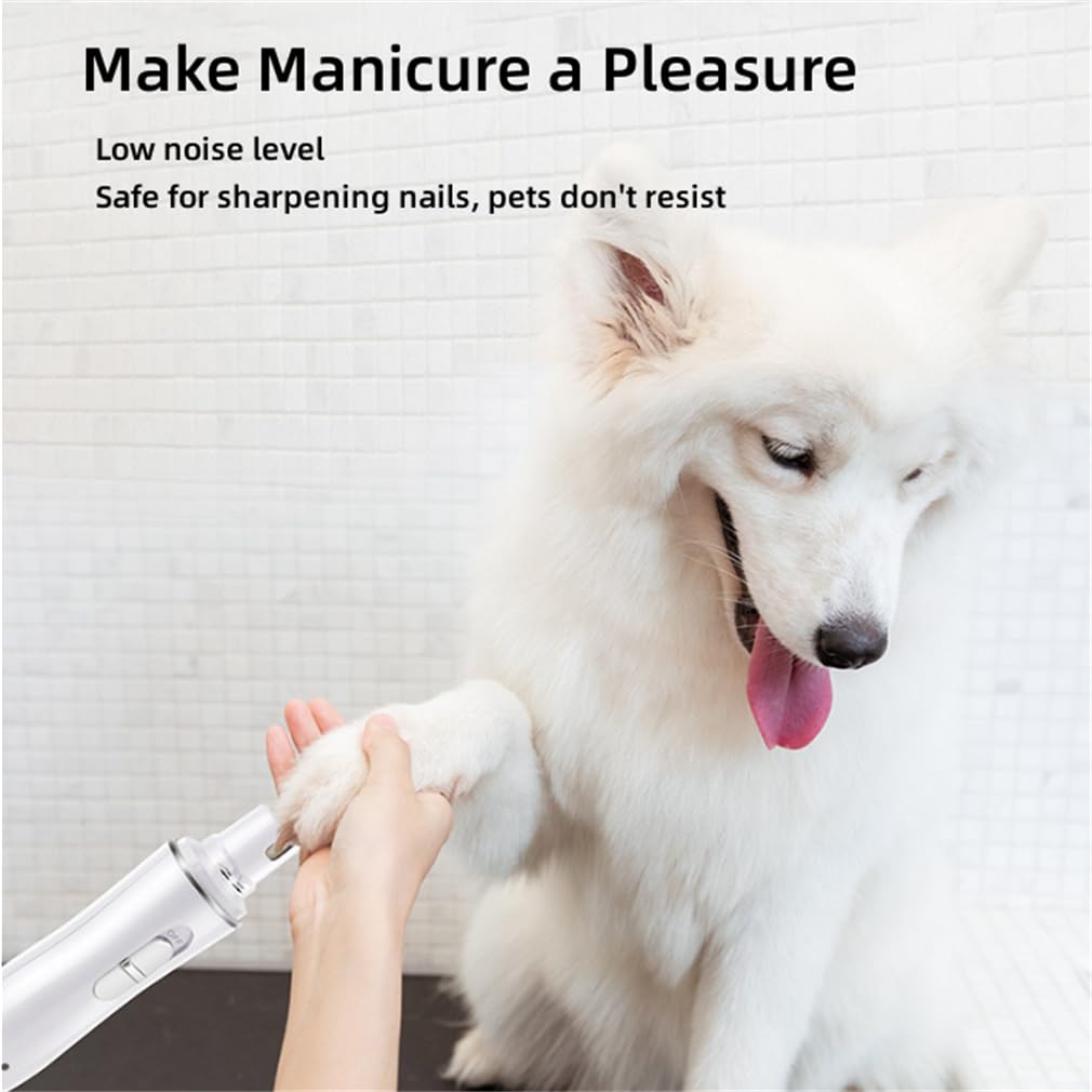 Cortaúñas para perros y gatos, placa de molinillo de uñas para perro, diseño de curva suave y tres maneras de dos velocidades ajustables para perros grandes, medianos, gatos, cuidado de uñas de