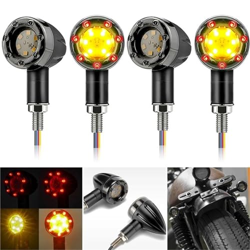 Clignotant de moto haut de gamme style Bullet avec feu stop - 2