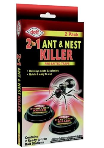 Doff Ant Bait Station Twin Pack (2 in a Pack) - Ant Killer - Indoor and Outdoor Use - Effective Ant Killer Bait Station