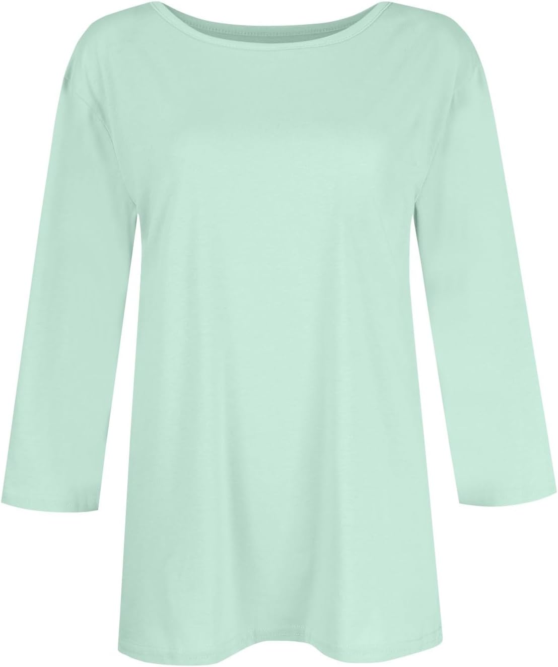 slqdgmryz 3/4 Sleeve Shirts for Women Loose Fit Crewneck Dressy Casual Tops Lightweight Solid Color Comfy Cute T Shirts - Image 4