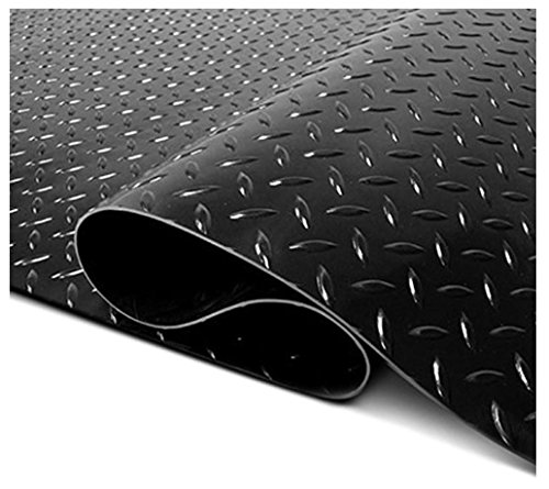 Hs Power Black Rubber Diamond Plate Truck Bed Trunk Floor Mat Carpet Compatible With 04-17 Titan 6.5 Ft #TOP4