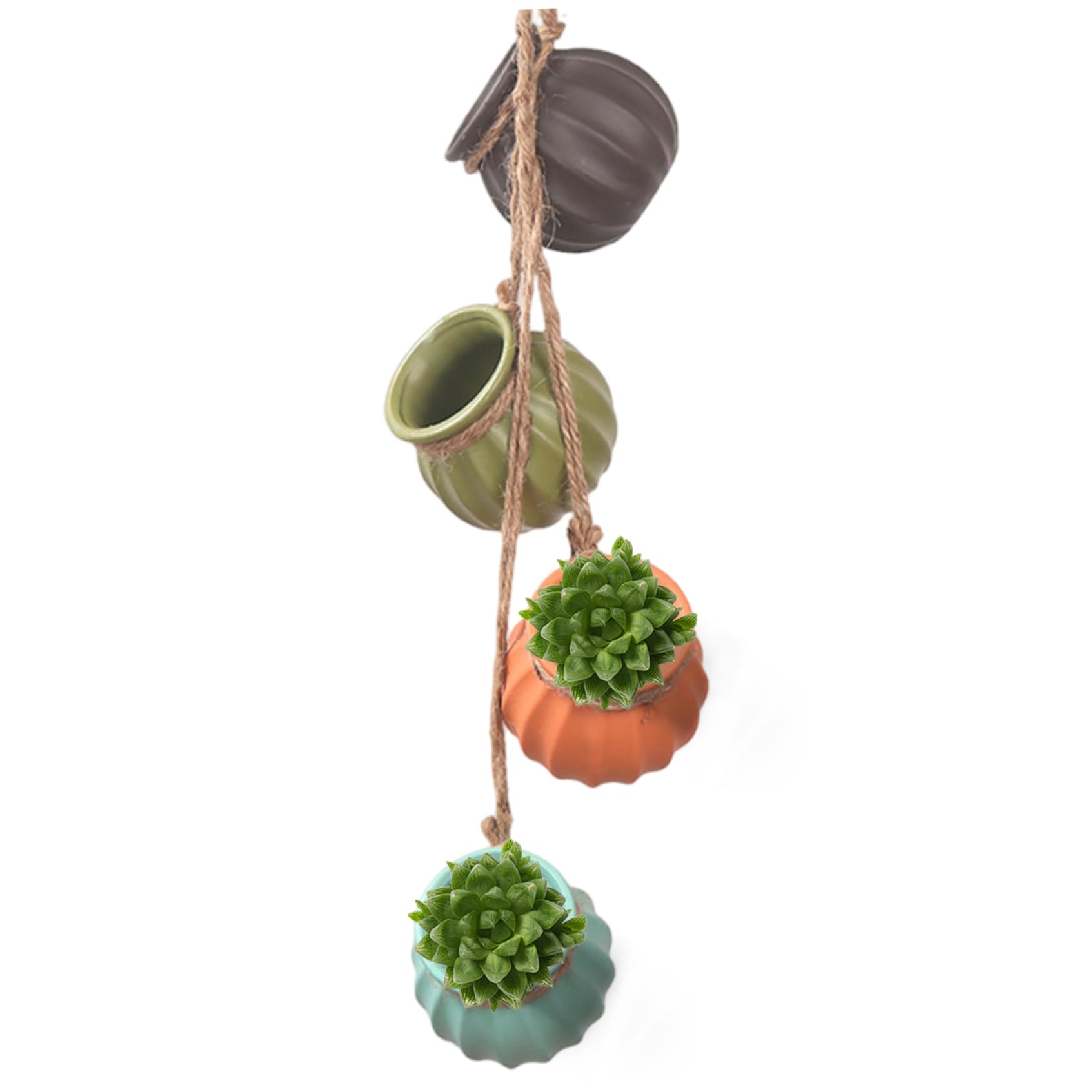 Jardinière de fenêtre suspendue en céramique avec lot de 4 pots