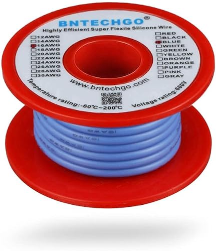 Vista 188 de Bntechgo 18 alambres de silicona suave y flexible, silicona resistente a altas temperaturas, altamente eficiente 18 AWG calibre, 150 hilos