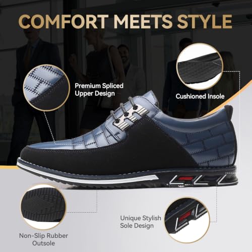 Image of Mens Dress Shoes Casual Business Oxford Derby Orthopedic Leather Shoes Simple Lace-up Walk Loafers Flats Shoes for Men