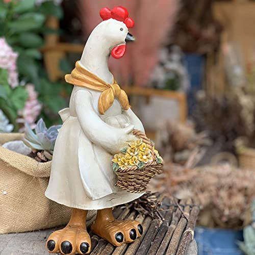 Voor Kantoor Garden Familiekamer Abstract Ornamenten Beeldjes Kunst Gift Home Decor Accenten Beeldje Ornamenten, Creatieve Dier Paar Karakter Kip Standbeeld Balkon Decoratie Tuin Binnenplaats Decor - Image 6