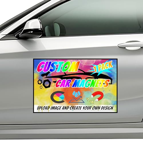 LSDINDF Custom Magnet Car Stickers, Personalised car magnetic signs, Car Magnet with Text/Logo/Image,No Melting No Blow off Easy to Move without Scratching Painting off.