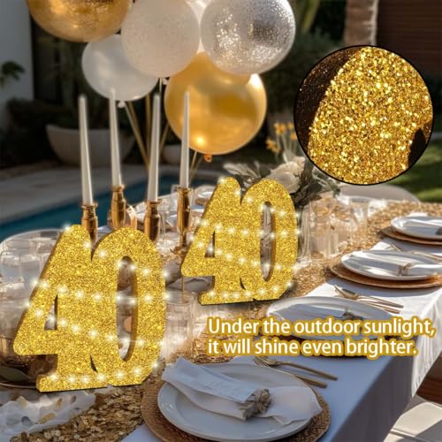 Decoraciones de 40 aniversario con centros de mesa de 30 cm 2