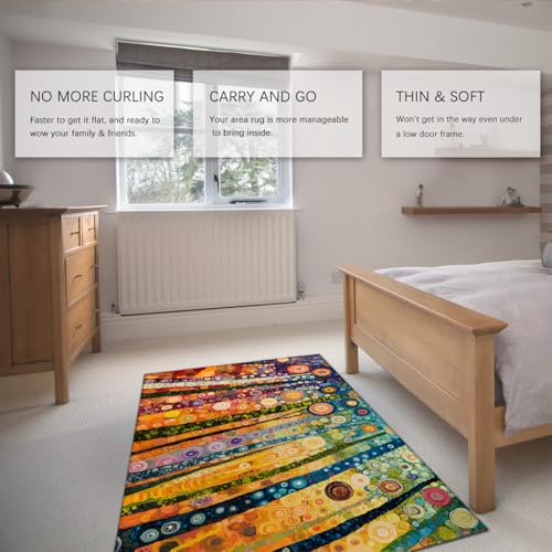 Tapis all seasons 120x150cm abstrait antidérapant à poil bas