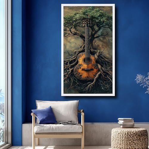 Décoration rustique en bois Arbre à guitares pour salon et studio