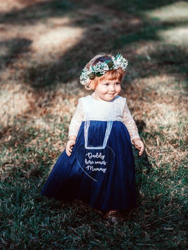 Image of 2Bunnies Girl Peony Lace Back A-Line Straight Tutu Tulle Party Flower Girl Dress
