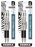 (2) Zebra Pen F-301 Bold Ballpoint Retractable Pens, 1.6mm Point Size, Black Ink, 2-Pack (27312)