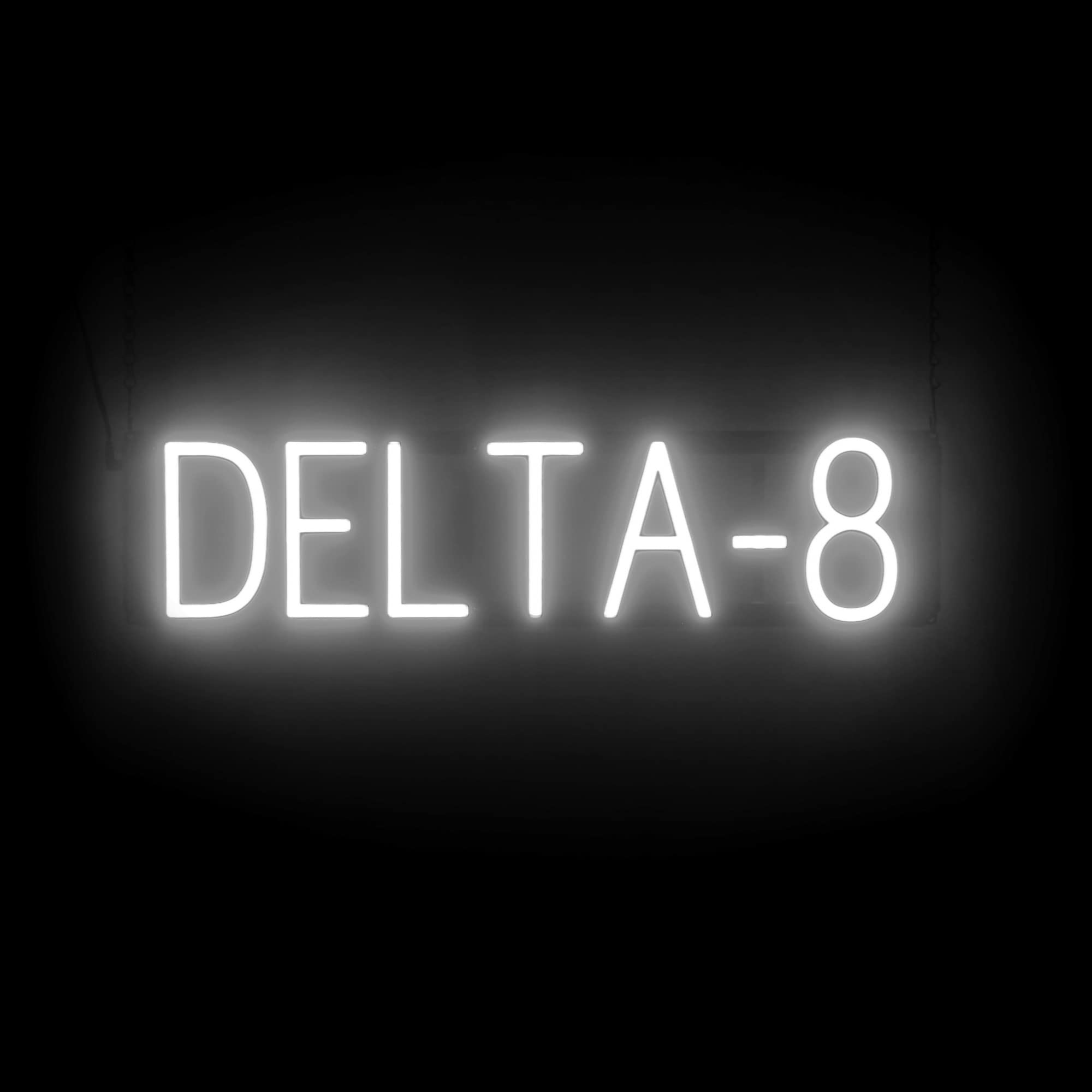 SpellBrite LED Neon DELTA-8 Sign for Business - White, 26" x 6"