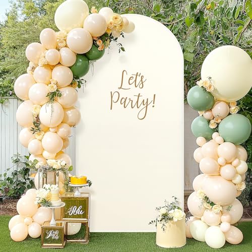 Cobertura beige de spandex para arco de boda 6.6FT miniatura 2