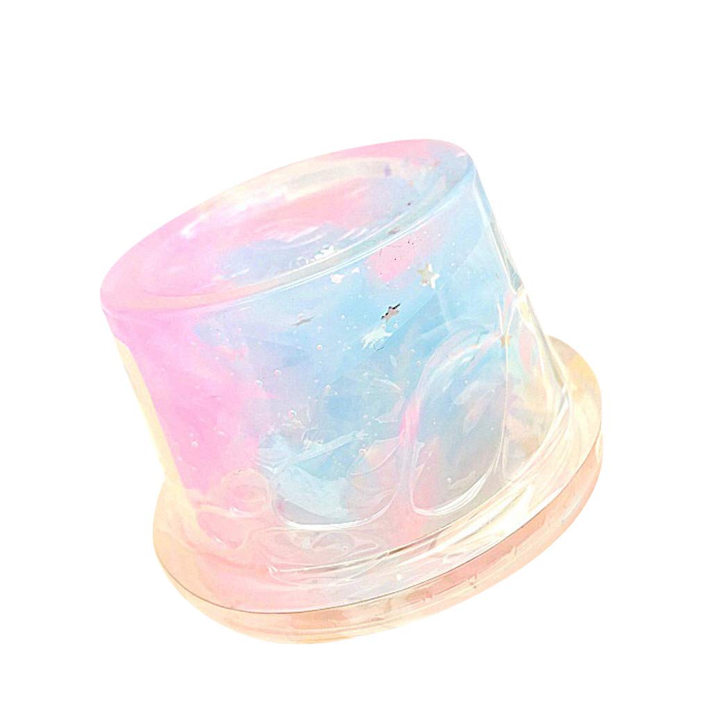 Nontoxic Crystal Mud Soft Mud Color Mud Stress Relief Slime Children Adult Gift(Color:Pink & Material:clay)
