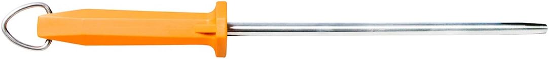 UltraSource Honing Steel, Smooth, 25cm , Orange Handle Butcher Steel Sharpener