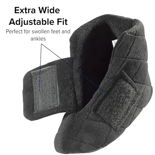 Silverts Diabetic Bootie Slippers for Women - Extra Wide Footwear for Seniors with Swollen Feet2