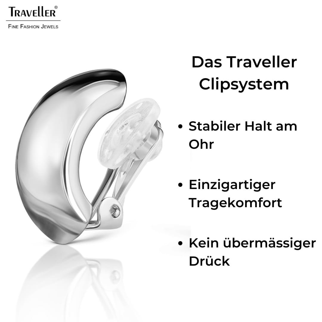 Traveller Pendientes de clip para mujer - Colore Plata