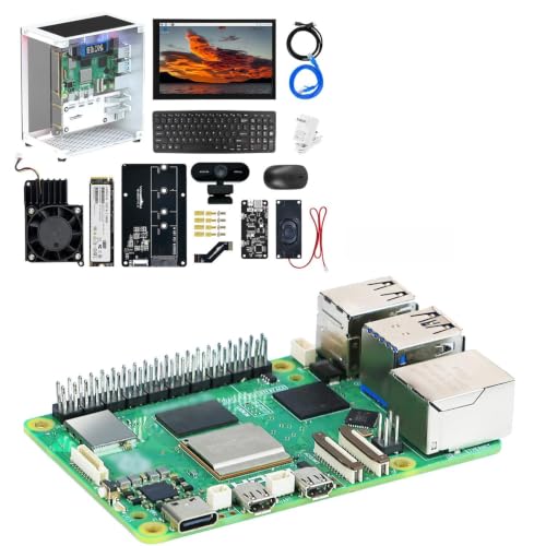Image of Yahboom Pi 5 2GB Starter Kit with 270 Panoramic Case,10-inch Display,PCIE Expansion Board,Keyboard and Mouse 27W 5.1V /5A Power Adapter (Pi5 2GB, Ultimate Kit)