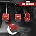 Prywog 3 PCS Car Foot Pedal Accelerated Brake Board, Manual Shield Pedal Set, Non-Slip Metal Striped Pedal Kit, Universal for Most Cars (Red)
