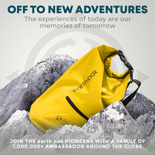 Image of Earth Pak- Waterproof Dry Bag with Front Zippered Pocket Keeps Gear Dry for Kayaking, Beach, Rafting, Boating, Hiking, Camping and Fishing with Waterproof Phone Case