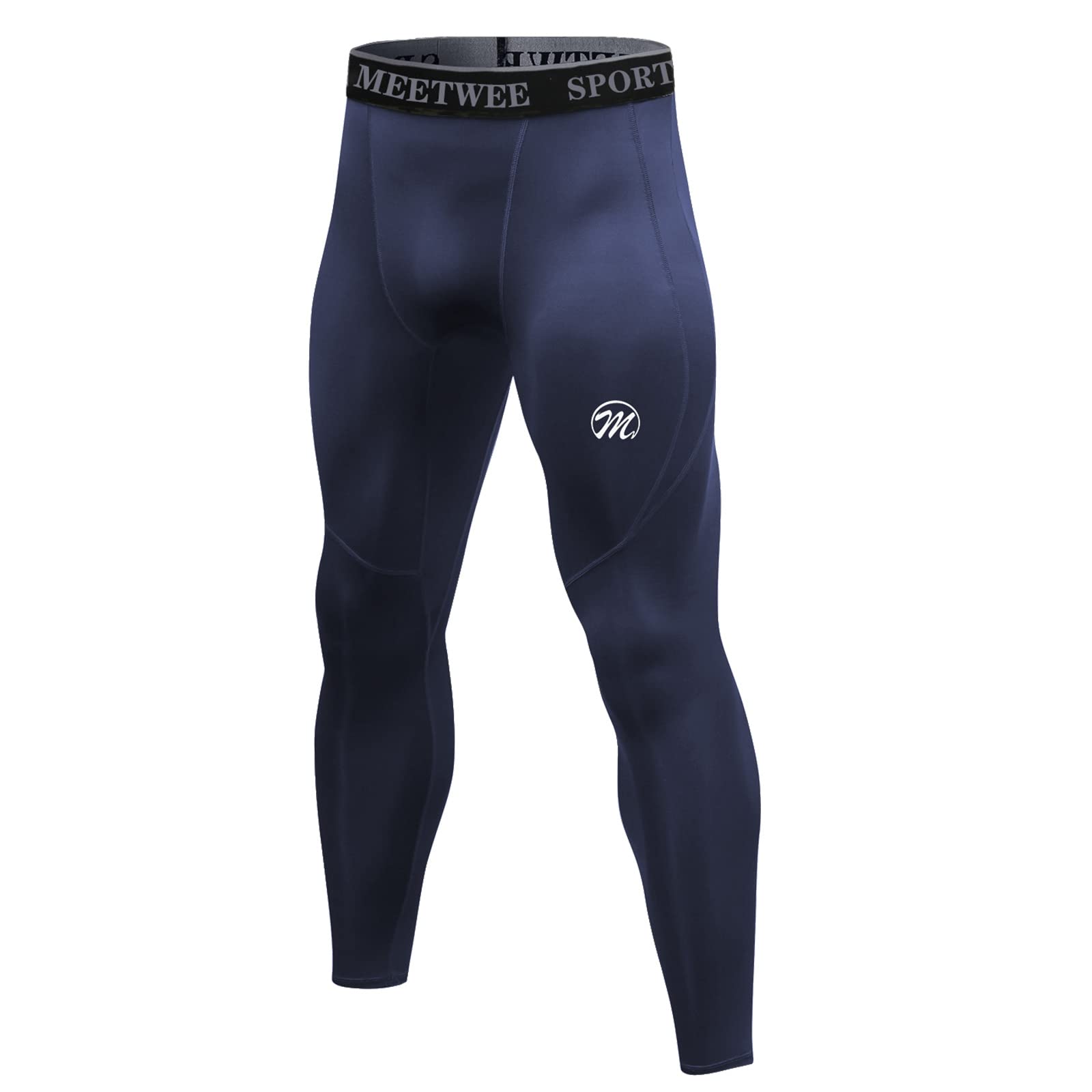 MEETWEE Mens Compression Leggings, Running Tights Cool Dry Base Layer Bottom Sports Pants for Workout Training Jogging