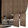 Wood Slat Acoustic Wall Panels – 2PC 47.24“x23.82” Sound Dampening Panels with Natural Wood Finish – 3D Fluted Decorative Interior Wall Panels for Home, Studio, Office (Walnut)