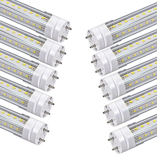 Image of 5 Foot T8 LED Tube Lights,45W 4500lm,Dual-End Power,Ballast Bypass,G13 Base,Warm White 3000K,Fluorescent Bulb Replacement for Garage,Supermarket,Basement Lighting,Pack of 10