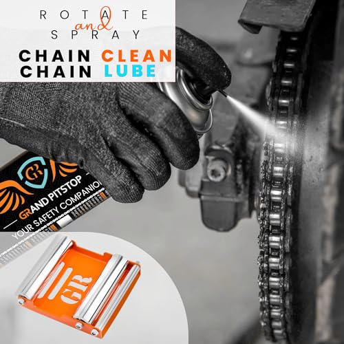 Grand PitStop Motorrad-Reinigungsständer - Paddock Stand Ersatz - Rollenständer für Reifenreinigung & Kettenschmierung - GRoller (Mittel (Fahrräder < 485 lb & Reifenbreite <180 mm))