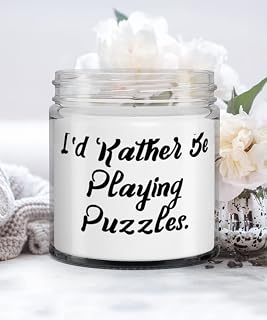 Fun Puzzles Candle, I'd Rather Be Playing Puzzles, Present For Friends, Inspirational Gifts From