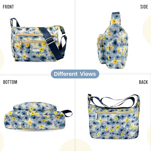 Image of Storite Women's Crossbody Sling Bag | Multi Pocket Lightweight Shoulder Bag | Adjustable Strap Travel Messenger Bag | Boho Design Casual Everyday Purse