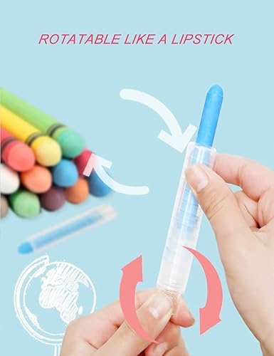 Miniatura 4 de Tiza no tóxica sin polvo para niños, tiza de color con soporte, la mejor herramienta de arte para pizarra, niños, dibujo, escritura, 24 unidades