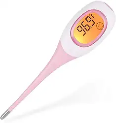 Termômetro corporal médico digital DOTOMP, medidor de temperatura retal oral eletrônico de leitura rápida 8S para bebês adultos, termômetro de axila LCD com indicação de febre para