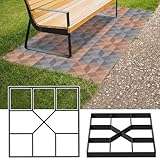 XMTECH DIY Pflasterform Gehweg Betonform Schalungsform aus Kunststoff, Unregelmäßig Schalungsform Betonpflaster Gießform für Trittsteinen Rasenbahnen Garten, 1 Stück Quadrat-2