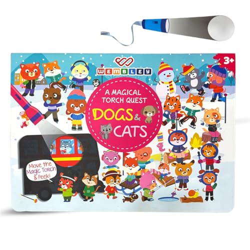 Image of Wembley Preschool Activity Search & Find Book for Kids Toys for 2-5 Years Boy Girl Seek and Find Torch Brain Game Learning Travel Toy Montessori Busy Book Birthday Gift for Kids Age 2-5 Years