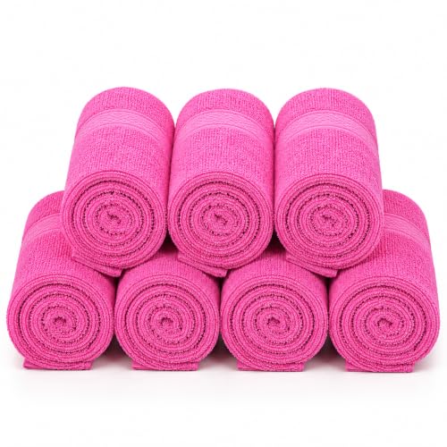 Image of TowelWala Hand Towel 550 GSM Soft Absorbent Quick Dry (Pink, Pack of 7)