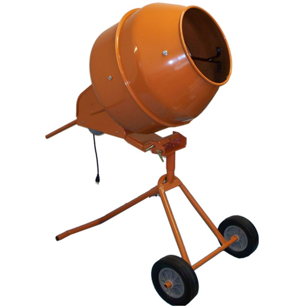 XtremepowerUS 5 Cubic Feet Tall Portable Cement Concrete Mixer Handle Adjustable Drive Gearbox with Wheel