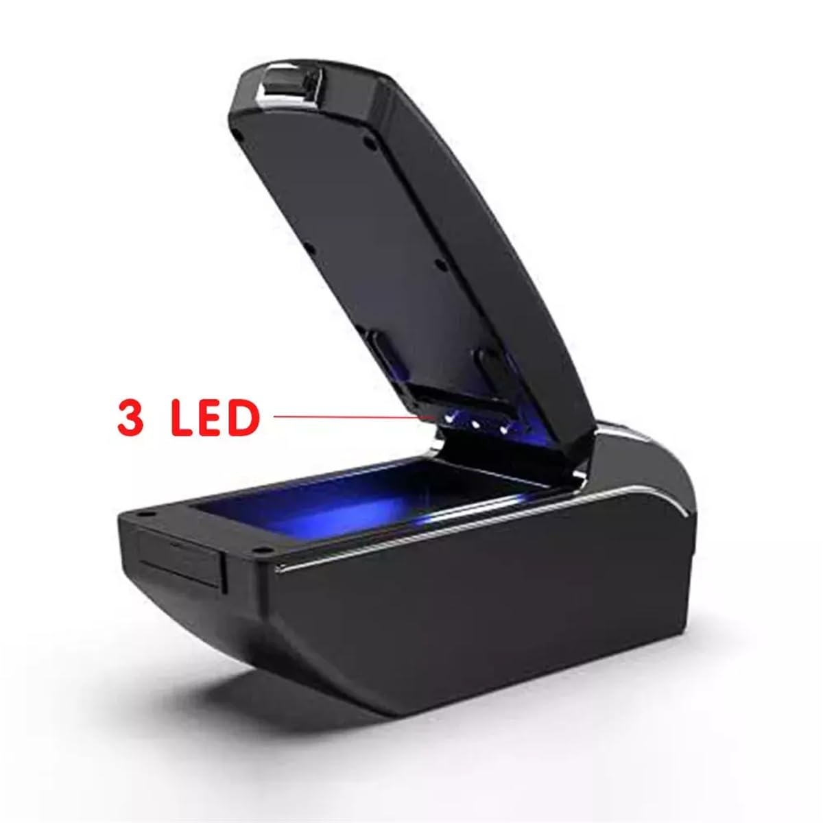 Armlehnenbox für Ford Fiesta MK7 2009-2017, Armlehne Mittelarmlehne mit 7 USB-Anschlüssen, Mittelkonsole zur Aufbewahrung und Armlehnenmodifikation