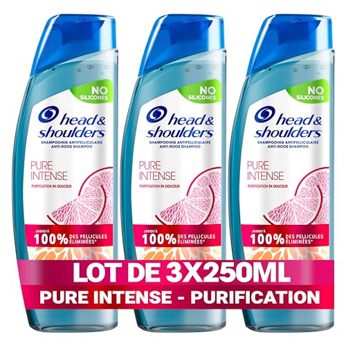 Shampooing antipelliculaire Head & Shoulders Pure Intense 3x250 ml aux agrumes cuir chevelu gras