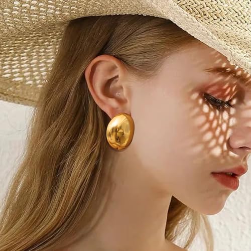 Silver and Gold Chunky Hoop Earrings for Women - Large, Thick, Big Bold Statement Fashion Earrings2