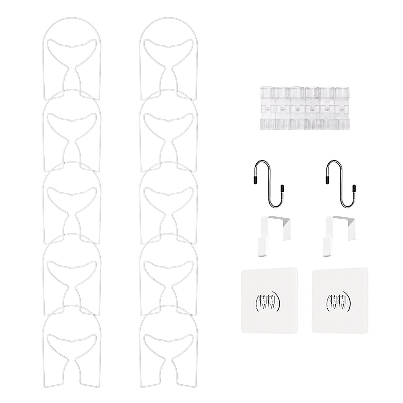 LINFIDITE10 PCS Hat Rack Baseball Cap Display Storage Rack Closet Hanging for Scarves Handbags Towels Clothes Ties Over Door Wall Mounted White