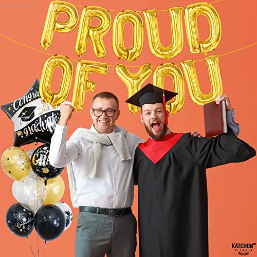 Image of Gold Proud of You Balloons - 16 Inch, Mylar Foil Balloon Banner For Graduation Party Decorations, We Are So Proud Of You Balloon Banner For Graduation Decorations 2026, Graduation Party Decor, KatchOn