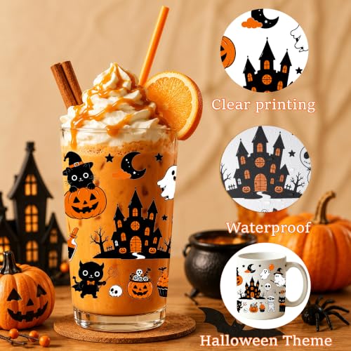 Halloween UV DTF Cup Wrap - 8 Sheets Horror Themed Rub on Transfers - image 4