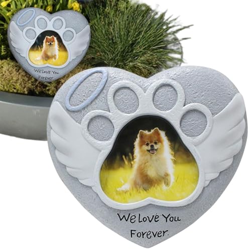 Piedras conmemorativas para mascotas, piedra conmemorativa de gato, placa conmemorativa para perro, en forma de corazón, recuerdo de pérdida de perro, lápida para mascotas, marcadores celestiales