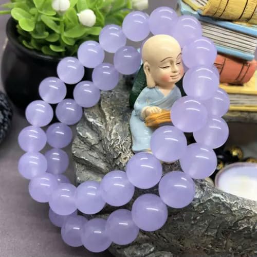 2 Pcs Genuine 6/8/10/12mm Natural Lavender Jade Round Gemstone Bracelet 7.5