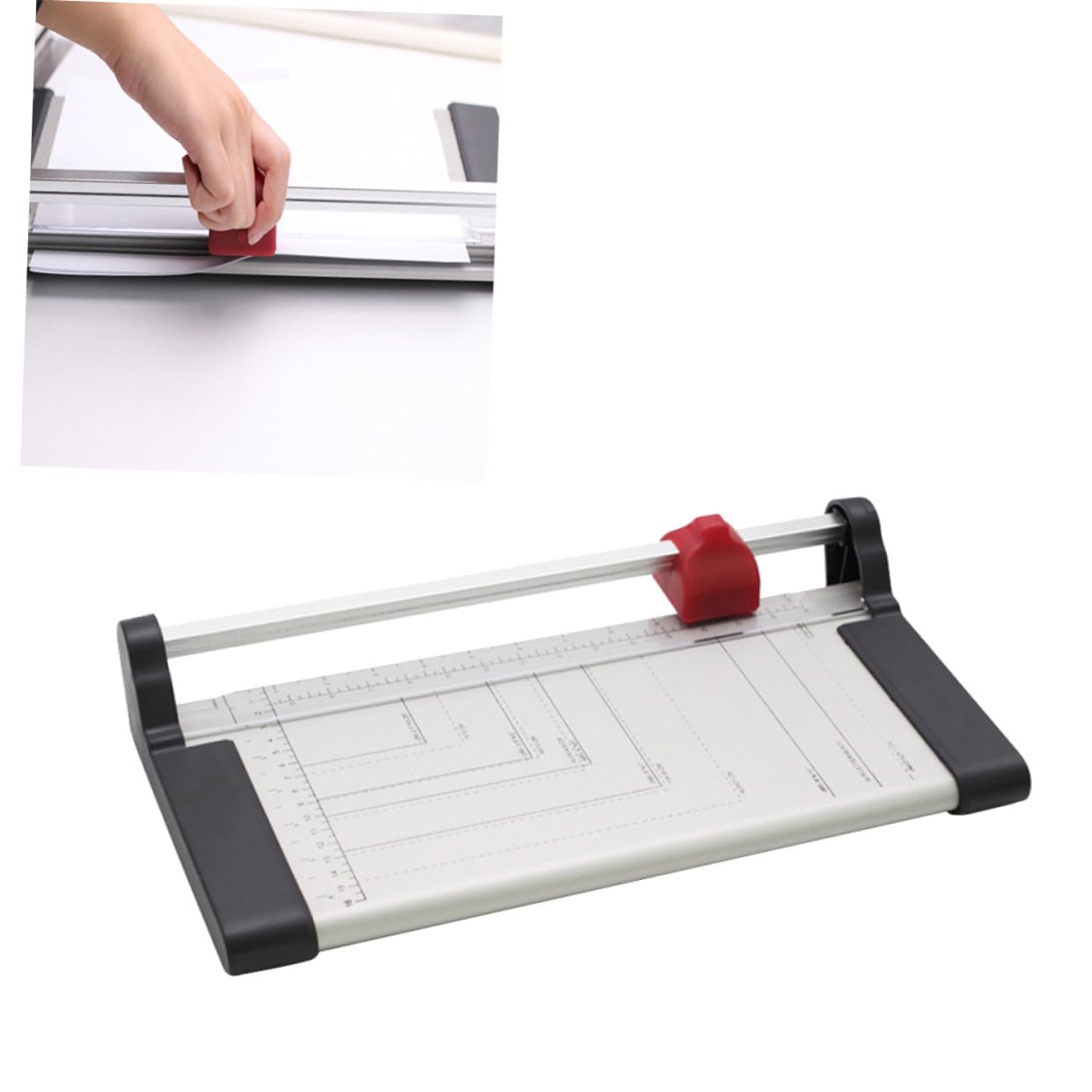 Papierschneider A3 A4 aus Metall mit Rasterbasis, Heimbüro