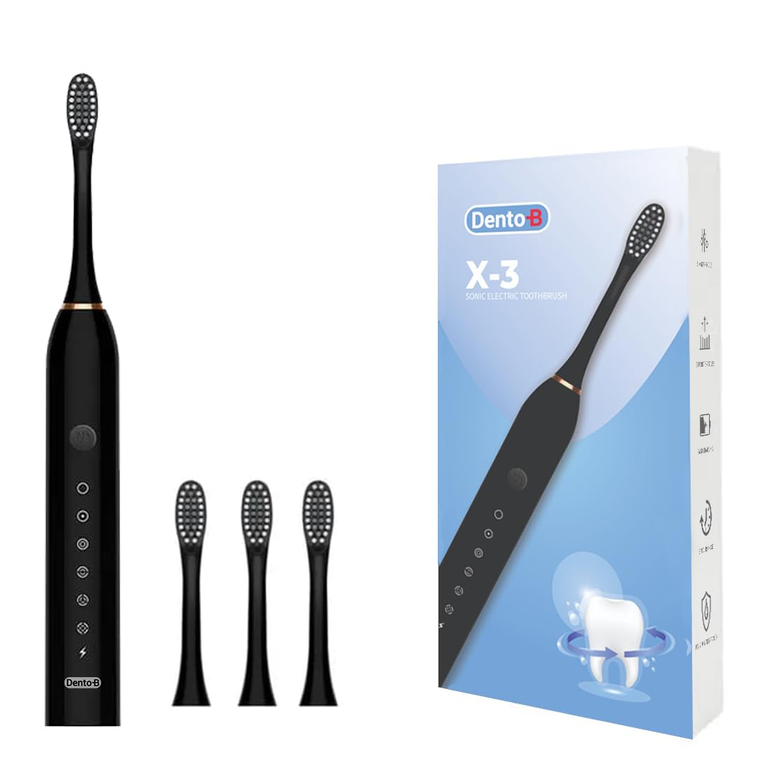See full amazon price history chart for Dento-B Adult X-3 Sonic Electric Toothbrush With 3 Brush Heads 6 Brushing Modes 42000 Vibrations Per Minute 2 Hours Charging Lasts Upto 60 Days Ipx7 Waterproof Head 1 Year Warranty Multicolor (Black) Dento-B Adult X-3 Sonic Electric Toothbrush With 3 Brush Heads 6 Brushing Modes 42000 Vibrations Per Minute 2 Hours Charging Lasts Upto 60 Days Ipx7 Waterproof Head 1 Year Warranty Multicolor (Black) (B0CRV3Y81P) Amazon Price History, Amazon Price Tracker