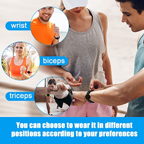 4 Pcs Replacement Heart Rate Monitor Band,Soft Heart Rate Strap Armband Strap Compatible With Otf, Orange Theory Fitness Adjustable Armband Strap,Orange, Black,Green,Blue (0.8 X 14.2 Inch) #TOP3