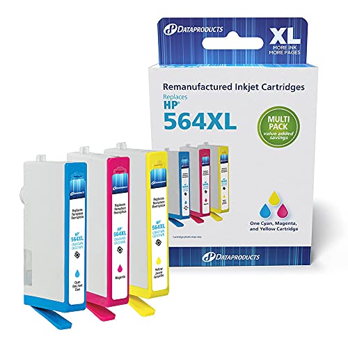 Dataproducts DPCWC564XLMP Remanufactured High Yield Chipped Ink Cartridge Replacement for HP #564XL (Multi-Pack - Cyan, Magenta, Yellow)