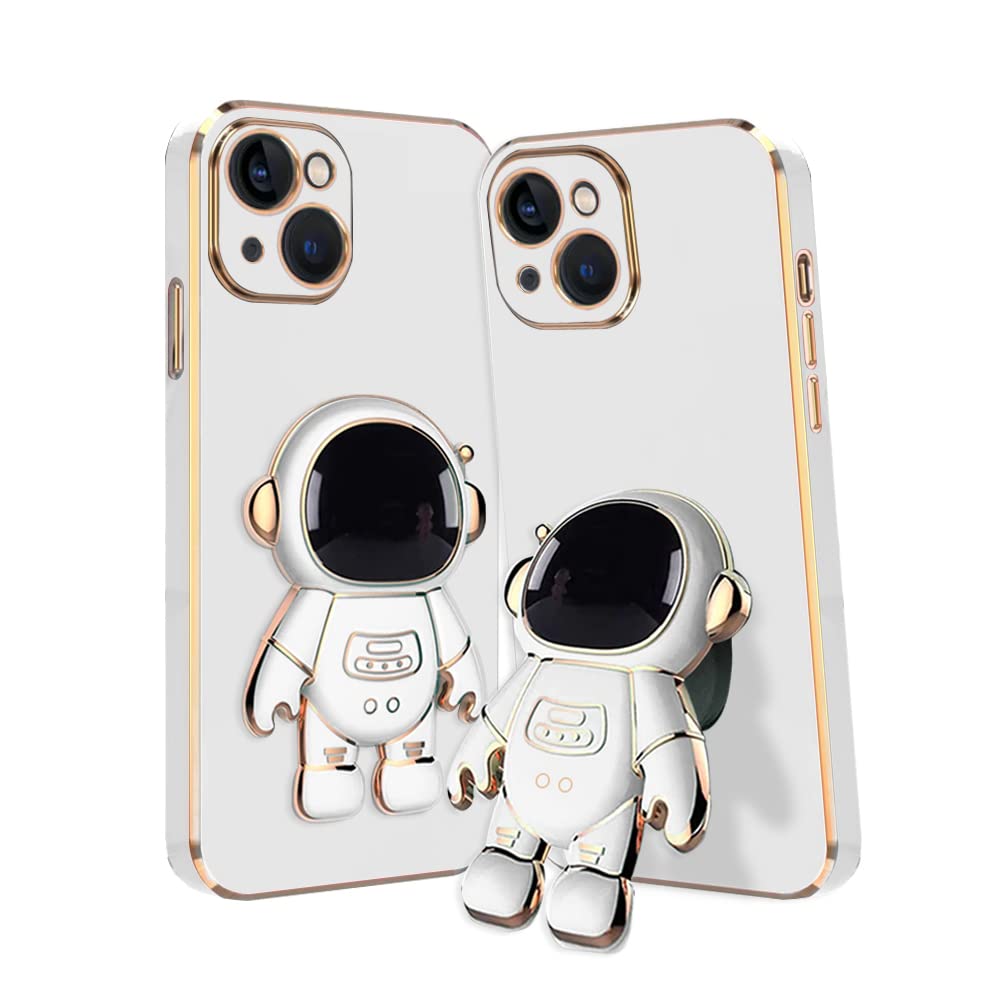KARWAN®️ 3D Astronaut with Folding Stand Back Cover Case Compatible for iPhone 13 | Slim electroplated case | Stand case | Soft TPU | Space Astro Theme | Camera Protection-White (B0C2416NV7) Amazon Price History, Amazon Price Tracker