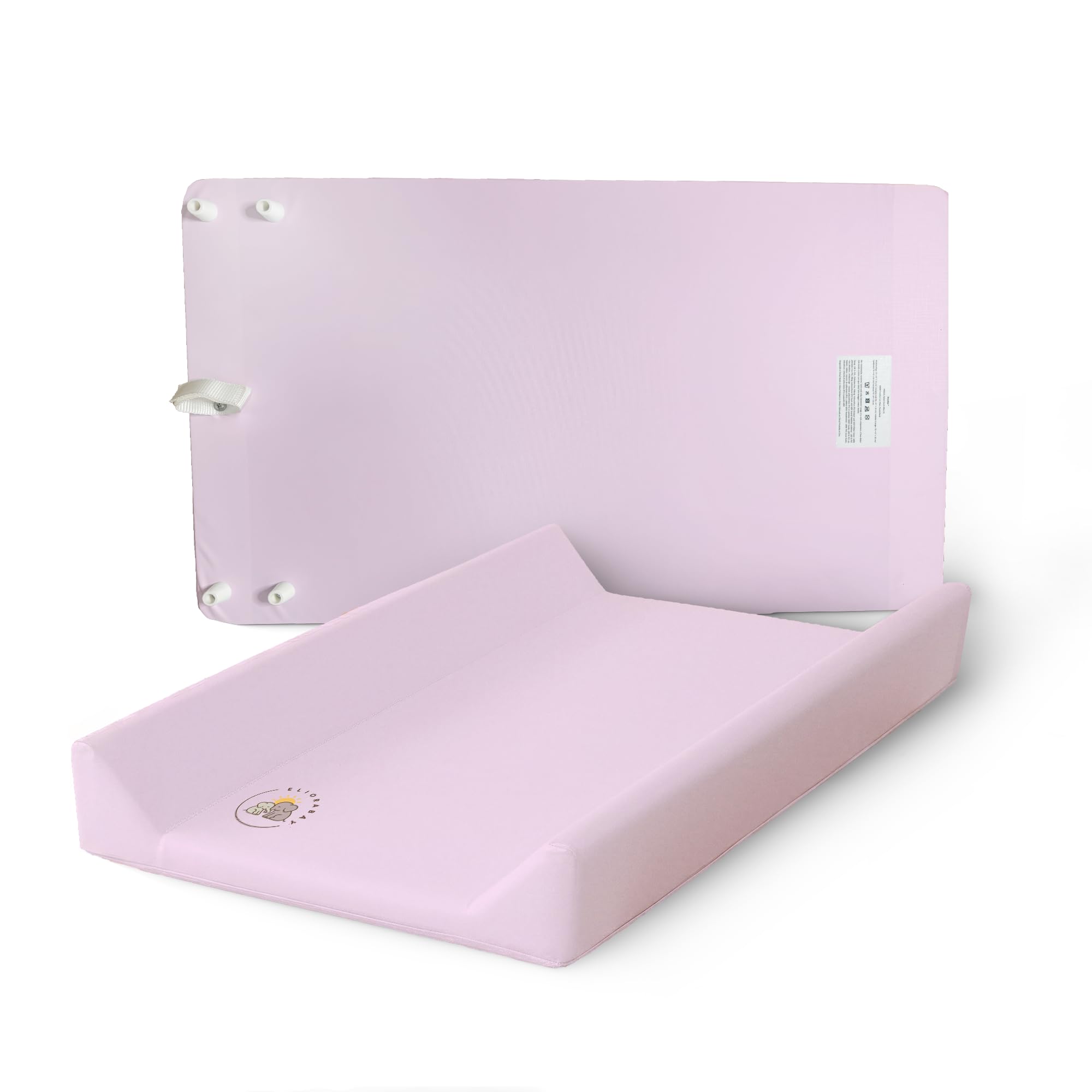 ElioraBay Wickelauflage Wickelplatte Wickeltisch Wickelbrett Wickelkommode 80×50×10 cm – robust, weich gepolstert & pflegeleicht – für Babybett, Kommode & unterwegs (rosa)